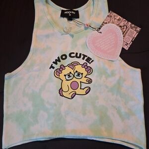 Women's Tie-Dye Tank Top - Pastel Green and Pink